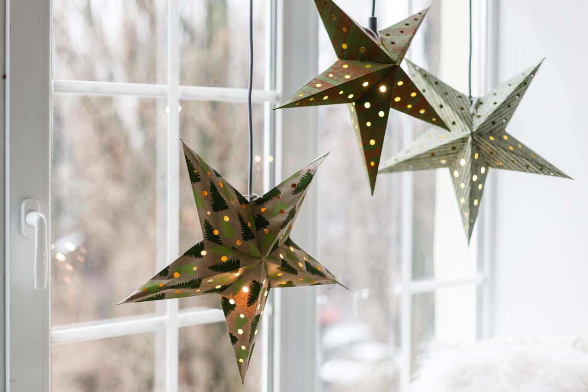ornament hanging in window frame